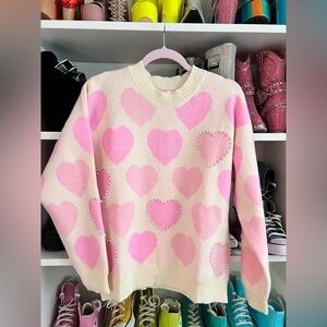 Vici Dolls Pink Heart Sweater